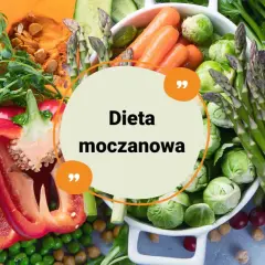 Tabela: Dieta moczanowa co jeść, czego unikać. Kolorowe warzywa: brokuły, papryka, dynia, marchew, szparagi, brukselka, pomidory, groszek.